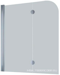 Шторка на ванну 120*140 см, левая, профиль мат.хром, стекло сатин QuickNano ZZ