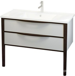 Тумба напольная Риголетто 90, 910x515x865 мм, цвет белый/орех, БЕЗ раковины Квадро 91 XX