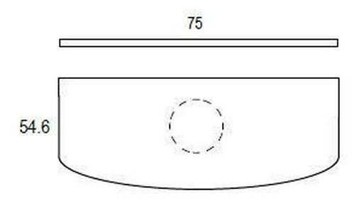 Столешница 75*55*2 с одним отв. под раковину и смеситель, цв.Ebano,  XX Karol Bania KB 200-75