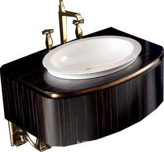 Столешница 75*55*2 с одним отв. под раковину и смеситель, цв.Ebano,  XX Karol Bania KB 200-75