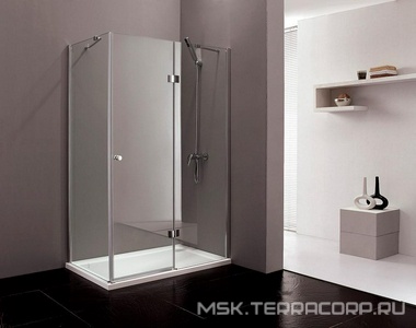 Душевой уголок 1200х800хh1950мм, прямоугольный, "Правый"/ "Левый" распаш. дверь, с неподв.стенкой (стекло прозр. 6мм, фурн/хром),  ZZ Cezares Verona VERONA-AH-1-120/80-C-Cr