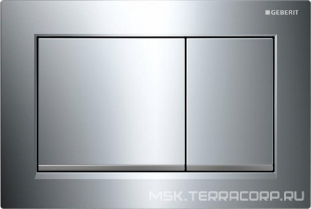 Клавиша смыва, (цв.хром матовый/обод на кнопке хром глянцевый), 30 ZZ Geberit Omega 115.080.KN.1