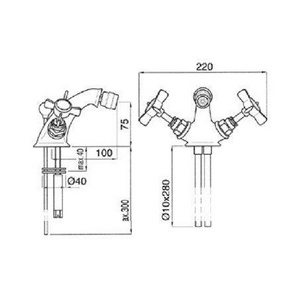 Смеситель для биде, с д/к, (цв. бронза),  ZZ Gaia Victoria RN 544 BR