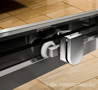 Дверь в нишу 1200хh1850мм, сдвижная с неподв. сегм., вход 490мм справа/слева, (стекло текстур. Punto 5мм, фурнит. цв.хром),  ZZ Cezares Pratico PRATICO-BF-1-120-P-Cr