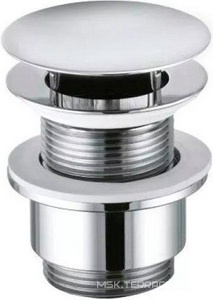 Пробка для сливного отверстия раковины, нажимная, "Click-Clack", (для раковин с переливом), G 1 1/4, (цв.хром), Kerasan ZZ Kerasan Универсал 9103 01