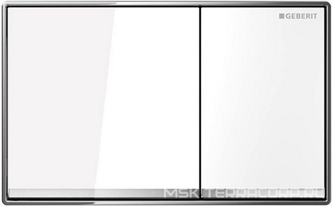 Клавиша смыва, (литой оцинкованный сплав белое стекло), 60 ZZ Geberit Omega 115.081.SI.1