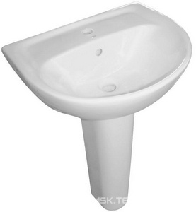 Раковина " 55", с 1 отв., БЕЗ пьедестала "Самарский" и комплекта крепежа, белый Sanita Эталон WB.PD/Etalon/55-C/WHT.G/S1 (ETL55SAWB01)