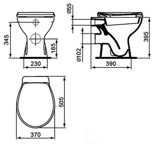 Унитаз приставной "", горизонтальный выпуск, БЕЗ крышки - сиденья, белый ZZ Vidima СеваФреш E406261