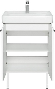 Тумба напольная  60, 570*600*450 мм, цвет белый/выбеленное дерево, без раковины Дрея Q-60  ZZ Aquaton Йорк 1A170201YOAY0