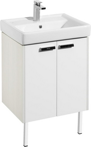 Тумба напольная  60, 570*600*450 мм, цвет белый/выбеленное дерево, без раковины Дрея Q-60  ZZ Aquaton Йорк 1A170201YOAY0
