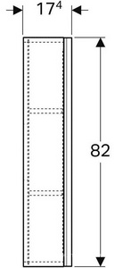 Шкаф подвесной 45хh82х17,4см, распашн.двеца, петли справа/слева (реверс), (фасад белое стекло, корпус белый глянцевый лак),крепл.в компл,ZZ Geberit Acanto 500.639.01.2