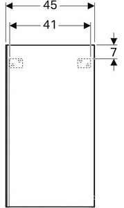 Шкаф подвесной 45хh82х17,4см, распашн.двеца, петли справа/слева (реверс), (фасад белое стекло, корпус белый глянцевый лак),крепл.в компл,ZZ Geberit Acanto 500.639.01.2