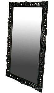 Зеркало 113х203см (верт./гориз. монтаж) в резной раме, (цвет рамы Nero lusido - черный глянцев.) Decor ZZ Eurolegno Narcico EU0905840/NL