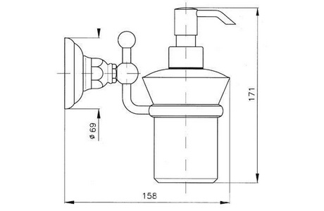 Дозатор для жидкого мыла настенный, (цв.гальван.золото/swarovski),  ZZ Nicolazzi Classica 1489 GB 34