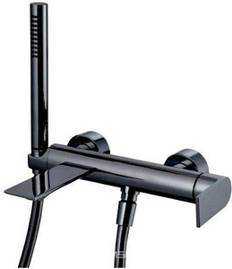 Смеситель для ванны, лейка и шланг в компл., (цв. чёрный/хром),  ZZ 3M Ran 2200 NC