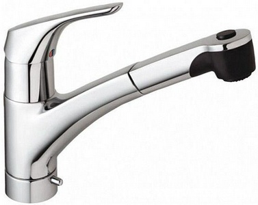 Смеситель для кухни, с выдвижным душем, 2 типа струи, с клапаном для подключения к посудомоечной машине, (цв.хром),  ZZ Ideal Standard Cerasprint New B5348AA