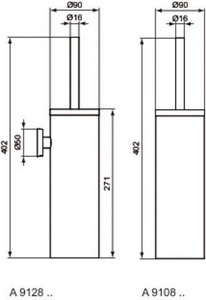 Ёрш настенный, (цв. хром),  ZZ Ideal Standard Iom A9128MY