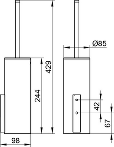 Ёрш настенный (хрусталь матовый, держатель цв.хром),  Keuco Edition 400 11564 019000