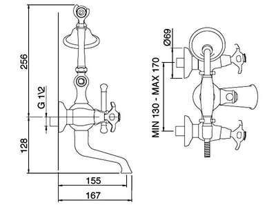 Смеситель для ванны с душевым гарнитуром, (цв.золото),  ZZ 3M Nuova retro 4101 DD
