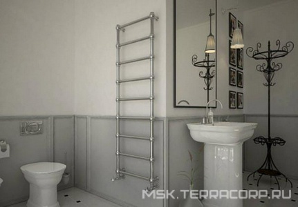 Полотенцесушитель (на электику и закрытую систему отопл.,без комплектующих), (цв.хром),  h1170х504мм ZZ Terma Retro RETRO 1540/504  / цв.хром