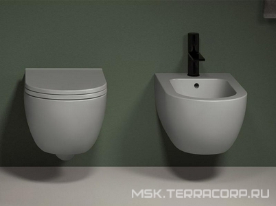 Биде подвесное, укороченное 35х48см, с 1 отв.д/смесит., хром. заглушка перелива, крепёж в компл., (цв.Gloss White),  ZZ Ceramica Cielo Enjoy EJBSR Gloss White