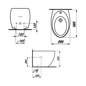 Биде напольное 39х58,5х41,5см, с 1 отв. д/смес., крепл. в компл., Alessi ZZ Laufen alessi 8.3297.1.400.304.1