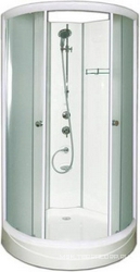 Душевая кабина "Паола-1", 930*930*1980, профиль белый, стекло декор "Темная ночь", крыша, смеситель, верхн. душ.и лейка, без излива ZZ