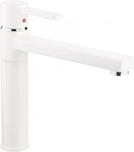 Смеситель для кухни, однорычажный, без донного клапана, гибк.подв., белый/хром XX Kludi Zenta 389739175