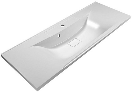 Раковина 1200х450хh30(155)мм, (искусственный мрамор, цв.белый), с переливом, крышка слива в компл., без сифона, BelBagno ZZ BelBagno Универсал BB1200/450-LV-MR-PR