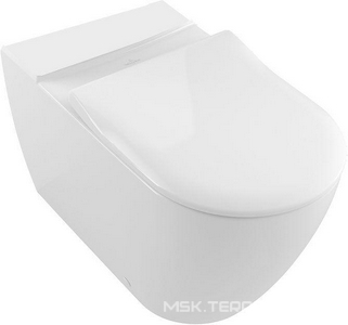 Чаша напольного пристенного унитаза 375х700мм, без внутр. смывн. ободка, без бачка, сиденья, скрытый крепёж  в компл.,(цв. 01 white),  ZZ Villeroy & Boch Subway 2.0 5617R001