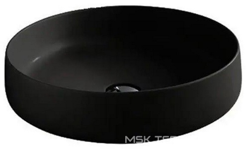 Раковина накладная на столешницу, круглая d48хh12,5см, без отв.д/смесит., без перелива, (цв.glossy black),  ZZ ArtСeram Cognac COL002 03;00