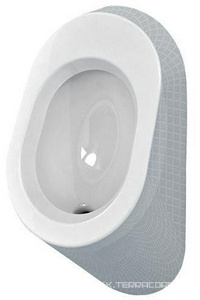 Писсуар настенный 29х38,4хh29см, подвод воды из стены, выпуск в стену, сифон и крепёж в компл., (цв. черный),  ZZ Flaminia Key KY29 Nero