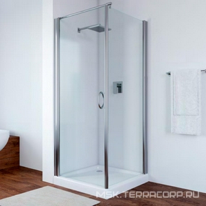 Душевое ограждение , 100x90x1900 мм, левая, профиль хром глянцевый, стекло прозрачное, БЕЗ поддона ZZ Vegas Glass EP-Fis EP-Fis 100*90 08 01