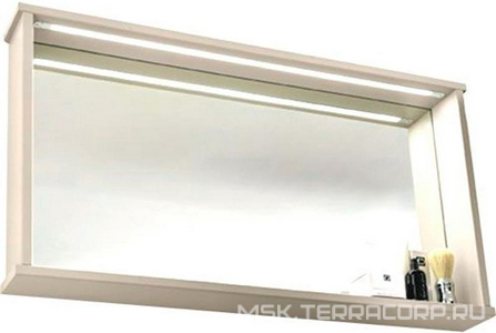Зеркало 100х12хh54см, с полкой и LED подсветкой (цв. пергамон),  ZZ Eban Paola FCRMN100-PG