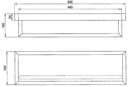 Полка с полотенцедержателем 45х15см, (хром/белая керамика),  ZZ Fantini Young 96 02 7604P1