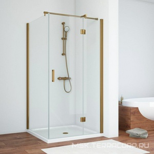 Душевое ограждение , 100*120*1900 мм, профиль бронза, стекло прозрачное, БЕЗ поддона ZZ Vegas Glass AFP-Fis AFP-Fis 100*120 05 01