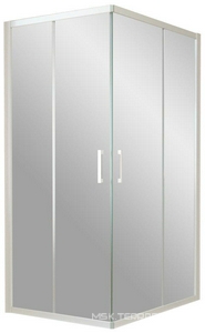 Душевое ограждение , 800*1000*1900 мм, правая, профиль белый, стекло прозрачное, БЕЗ поддона ZZ Vegas Glass ZA-F ZA-F 80*100 01 01