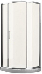 Душевое ограждение 1/4 круга, R550, 1000х1000хh1950мм, правая/левая, 1 сдвиж.дверь, 2 неподв.сегм.(стек.прозр. Easy Clean 6мм, профиль цв.хром), Umea