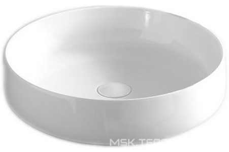 Раковина накладная на столешницу, круглая d480хh125мм, без отв.д/смесит., без перелива, (цв. белый),  ZZ ArtСeram Cognac COL002 01; 00