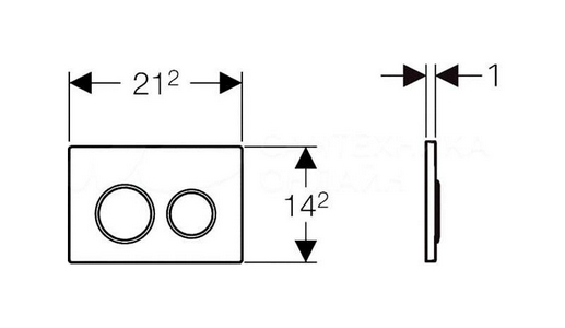 Клавиша смыва, (пластик цв.белый / обод на кнопках матовый хром / кнопки матовый хром), 20 ZZ Geberit Omega 115.085.KL.1