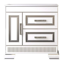 Тумба напольная Оникс 80, 830*855*450 мм, цвет белый/серебр. патина, БЕЗ раковины Прима 80 ХХ