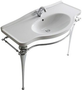 Ножки (2шт.) структура для раковины 110см, с полотенцедержателем, (металл цв. хром), крепёж в компл.,  ZZ Galassia Ethos 8444