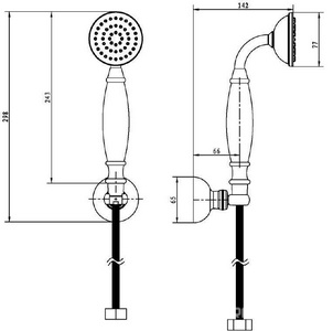Душевой комплект (лейка, держатель, шланг), бронза Boheme Medici 407