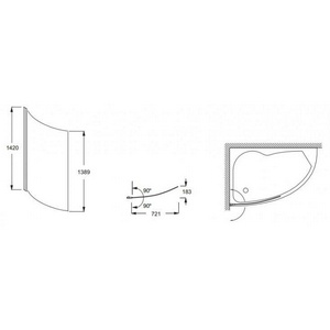 Шторка д/ванны MICROMEGA DUO 150х100, универсальная, профиль хром, стекло прозрачное ZZ Jacob Delafon Micromega E4910-GA