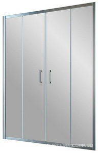 Дверь в нишу , 210x190 см, двухстворчатая раздвижная, профиль хром глянцевый, стекло прозрачное с покрытием QuickNano ZZ Vegas Glass Z2P Z2P 210 08 01 QuickNano