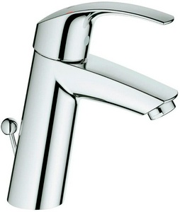 Смеситель для раковины, однорычажный, гибкая подводка, дон.клапан в компл., хром ZZ Grohe Eurosmart 23322001