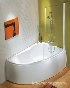 Акриловая ванна MICROMEGA DUO 150х100, ассимметричная,  правая (БЕЗ каркаса и панели), белая ZZ Jacob Delafon Micromega E60218RU-00