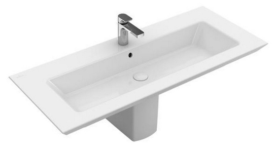 Раковина 1000х500мм, 1 отв. д/смес., с переливом, (цв.01 White),  ZZ Villeroy & Boch Legato 4153A501