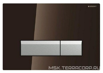 Клавиша двойного смыва, со встроенной системой устранения запахов, для инсталляции арт.111.370.00.5, (стекло цв.умбра/алюминий), Sigma 40 XX