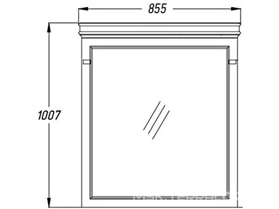 Зеркало  85, 885*1007*50 мм, БЕЗ козырька, цвет св. орех, крепеж в комплекте ZZ Opadiris Борджи Z0000012701